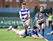 21 March 2018; Michael Nealon of Blackrock College evades the tackle of Max Svejdar of St Mary's College during the Bank of Ireland Leinster Schools Junior Cup Final match between St Mary’s College and Blackrock College at Energia Park in Dublin. Photo by Seb Daly/Sportsfile