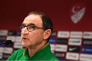 22 March 2018; Manager Martin O'Neill during a press conference at Antalya Stadium in Antalya, Turkey. Photo by Stephen McCarthy/Sportsfile