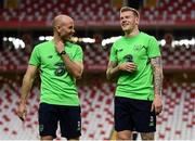 22 March 2018; James McClean and fitness coach Dan Horan, left, during a Republic of Ireland training session at Antalya Stadium in Antalya, Turkey. Photo by Stephen McCarthy/Sportsfile