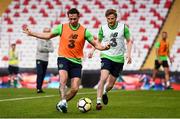 22 March 2018; Alan Browne, left, and Eunan O'Kane during a Republic of Ireland training session at Antalya Stadium in Antalya, Turkey. Photo by Stephen McCarthy/Sportsfile