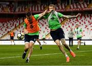 22 March 2018; Seamus Coleman, left, and James McClean during a Republic of Ireland training session at Antalya Stadium in Antalya, Turkey. Photo by Stephen McCarthy/Sportsfile