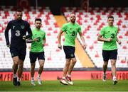 22 March 2018; Players, from left, Shane Duffy, Sean Maguire, David Meyler and Ciaran Clark during a Republic of Ireland training session at Antalya Stadium in Antalya, Turkey. Photo by Stephen McCarthy/Sportsfile