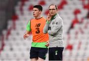 22 March 2018; Manager Martin O'Neill and Declan Rice during a Republic of Ireland training session at Antalya Stadium in Antalya, Turkey. Photo by Stephen McCarthy/Sportsfile