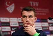 22 March 2018; Republic of Ireland's Seamus Coleman during a press conference at Antalya Stadium in Antalya, Turkey. Photo by Stephen McCarthy/Sportsfile