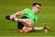 22 March 2018; Seamus Coleman stretches after a Republic of Ireland training session at Antalya Stadium in Antalya, Turkey. Photo by Stephen McCarthy/Sportsfile
