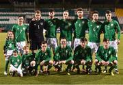 22 March 2018; Republic of Ireland team, back row from left, Josh Cullen, Liam Bossin, Joe Quigley, Ronan Curtis, Ryan Sweeney, Corey Whelan, Danny Kane, front row, from left, Liam Kinsella, Rory Hale, Ryan Manning and Connor Dimaio, prior to the U21 International Friendly match between Republic of Ireland and Iceland at Tallaght Stadium in Dublin. Photo by Seb Daly/Sportsfile