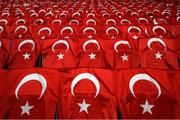 23 March 2018; A general view of Turkey flags on seats prior to the International Friendly match between Turkey and Republic of Ireland at Antalya Stadium in Antalya, Turkey. Photo by Stephen McCarthy/Sportsfile