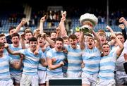 23 March 2018; Blackrock College captain Liam Turner lifts the cup with his team-mates after the Bank of Ireland Leinster Schools Senior Cup Final match between Belvedere College and Blackrock College at the RDS Arena in Ballsbridge, Dublin. Photo by Ramsey Cardy/Sportsfile