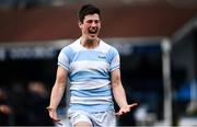 23 March 2018; Louis O’Reilly of Blackrock College celebrates following the Bank of Ireland Leinster Schools Senior Cup Final match between Belvedere College and Blackrock College at the RDS Arena in Ballsbridge, Dublin. Photo by Ramsey Cardy/Sportsfile