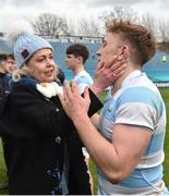 23 March 2018; Blackrock College captain Liam Turner with his mother Julie after the Bank of Ireland Leinster Schools Senior Cup Final match between Belvedere College and Blackrock College at the RDS Arena in Ballsbridge, Dublin. Photo by Piaras Ó Mídheach/Sportsfile