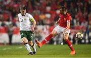 23 March 2018; Seamus Coleman of Republic of Ireland in action against Mehmet Topal of Turkey during the International Friendly match between Turkey and Republic of Ireland at Antalya Stadium in Antalya, Turkey. Photo by Stephen McCarthy/Sportsfile