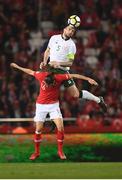 23 March 2018; Shane Duffy of Republic of Ireland in action against Enes Ünal of Turkey during the International Friendly match between Turkey and Republic of Ireland at Antalya Stadium in Antalya, Turkey. Photo by Stephen McCarthy/Sportsfile