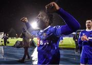 23 March 2018; Stanley Aborah of Waterford celebrates following his side's victory during the SSE Airtricity League Premier Division match between Waterford and Shamrock Rovers at the RSC in Waterford.  Photo by Seb Daly/Sportsfile