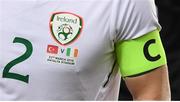 23 March 2018; A detailed view of the jersey belong to Seamus Coleman of Republic of Ireland during the International Friendly match between Turkey and Republic of Ireland at Antalya Stadium in Antalya, Turkey. Photo by Stephen McCarthy/Sportsfile