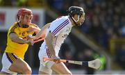 24 March 2018; Pádraig Mannion of Galway in action against Paul Morris of Wexford during the Allianz Hurling League Division 1 quarter-final match between Wexford and Galway at Innovate Wexford Park in Wexford. Photo by Sam Barnes/Sportsfile