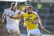 24 March 2018; Lee Chin of Wexford in action against Pádraig Mannion of Galway during the Allianz Hurling League Division 1 quarter-final match between Wexford and Galway at Innovate Wexford Park in Wexford. Photo by Sam Barnes/Sportsfile