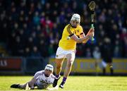 24 March 2018; Rory O'Connor of Wexford takes a shot at goal despite the efforts of Jack Coyne of Galway during the Allianz Hurling League Division 1 quarter-final match between Wexford and Galway at Innovate Wexford Park in Wexford. Photo by Sam Barnes/Sportsfile