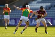 24 March 2018; Cormac Boyle of Westmeath in action against Jack Kavanagh of Carlow during the Allianz Hurling League Division 2A Final match between Westmeath and Carlow at O'Moore Park in Portlaoise, Laois. Photo by Piaras Ó Mídheach/Sportsfile