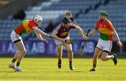24 March 2018; Cormac Boyle of Westmeath in action against Jack Kavanagh, left, and Paul Coady of Carlow during the Allianz Hurling League Division 2A Final match between Westmeath and Carlow at O'Moore Park in Portlaoise, Laois. Photo by Piaras Ó Mídheach/Sportsfile