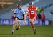24 March 2018; Peter Casey of Na Piarsaigh in action against Seán Moran of Cuala during the AIB GAA Hurling All-Ireland Senior Club Championship Final replay match between Cuala and Na Piarsaigh at O'Moore Park in Portlaoise, Laois. Photo by Piaras Ó Mídheach/Sportsfile