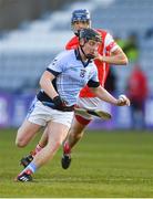 24 March 2018; Peter Casey of Na Piarsaigh in action against Seán Moran of Cuala during the AIB GAA Hurling All-Ireland Senior Club Championship Final replay match between Cuala and Na Piarsaigh at O'Moore Park in Portlaoise, Laois. Photo by Piaras Ó Mídheach/Sportsfile