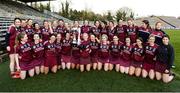 24 March 2018; Slaughtneil celebrate with the cup after the AIB All-Ireland Senior Club Camogie Final match between Sarsfields and Slaughtneil at St Tiernach's Park in Clones, Monaghan.  Photo by Oliver McVeigh/Sportsfile