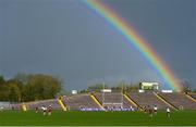 24 March 2018; A general view of a rainbow during the AIB All-Ireland Senior Club Camogie Final match between Sarsfields and Slaughtneil at St Tiernach's Park in Clones, Monaghan.  Photo by Oliver McVeigh/Sportsfile