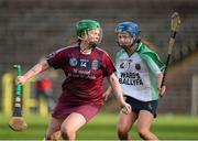 24 March 2018; Josie McMullan of Slaughtneil in action against Erica Leslie of Sarsfields during the AIB All-Ireland Senior Club Camogie Final match between Sarsfields and Slaughtneil at St Tiernach's Park in Clones, Monaghan. Photo by Oliver McVeigh/Sportsfile
