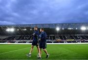 24 March 2018; Ross Molony, left, and Sean Cronin of Leinster ahead of the Guinness PRO14 Round 18 match between Ospreys and Leinster at the Liberty Stadium in Swansea, Wales. Photo by Ramsey Cardy/Sportsfile