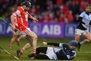 24 March 2018; Nicky Kenny of Cuala has his shot saved by Na Piarsaigh goalkeeper Podge Kennedy during the AIB GAA Hurling All-Ireland Senior Club Championship Final replay match between Cuala and Na Piarsaigh at O'Moore Park in Portlaoise, Laois. Photo by Piaras Ó Mídheach/Sportsfile