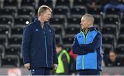 24 March 2018; Leinster head coach Leo Cullen, left, and senior coach Stuart Lancaster ahead of the Guinness PRO14 Round 18 match between Ospreys and Leinster at the Liberty Stadium in Swansea, Wales. Photo by Ramsey Cardy/Sportsfile