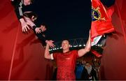 24 March 2018; Man of the match Robin Copeland of Munster is greeted by supporters after the Guinness PRO14 Round 18 match between Munster and Scarlets at Thomond Park in Limerick. Photo by Diarmuid Greene/Sportsfile