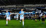 24 March 2018; Leinster captain Luke McGrath leads his side out ahead of the Guinness PRO14 Round 18 match between Ospreys and Leinster at the Liberty Stadium in Swansea, Wales. Photo by Ramsey Cardy/Sportsfile