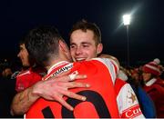 24 March 2018; Darragh O'Connell, behind, and David Treacy of Cuala celebrate after the AIB GAA Hurling All-Ireland Senior Club Championship Final replay match between Cuala and Na Piarsaigh at O'Moore Park in Portlaoise, Laois. Photo by Piaras Ó Mídheach/Sportsfile