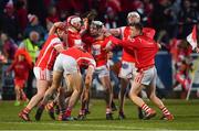 24 March 2018; Cuala players celebrate after the AIB GAA Hurling All-Ireland Senior Club Championship Final replay match between Cuala and Na Piarsaigh at O'Moore Park in Portlaoise, Laois. Photo by Piaras Ó Mídheach/Sportsfile