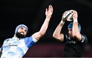 24 March 2018; Justin Tipuric of Ospreys wins possession in the lineout ahead of Scott Fardy of Leinster during the Guinness PRO14 Round 18 match between Ospreys and Leinster at the Liberty Stadium in Swansea, Wales. Photo by Ramsey Cardy/Sportsfile