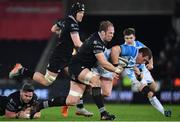 24 March 2018; Sean Cronin of Leinster is tackled by Alun Wyn Jones of Ospreys during the Guinness PRO14 Round 18 match between Ospreys and Leinster at the Liberty Stadium in Swansea, Wales. Photo by Ramsey Cardy/Sportsfile