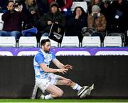 24 March 2018; Barry Daly of Leinster scores his side's first try during the Guinness PRO14 Round 18 match between Ospreys and Leinster at the Liberty Stadium in Swansea, Wales. Photo by Ramsey Cardy/Sportsfile