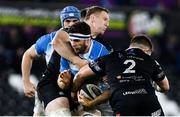 24 March 2018; Josh Murphy of Leinster is tackled by Rob McCusker, left, and Scott Otten of Ospreys during the Guinness PRO14 Round 18 match between Ospreys and Leinster at the Liberty Stadium in Swansea, Wales. Photo by Ramsey Cardy/Sportsfile