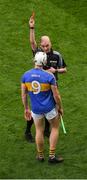 25 March 2018; Ronan Maher of Tipperary receives a red card after a second yellow from referee Sean Cleere during the Allianz Hurling League Division 1 Quarter-Final match between Dublin and Tipperary at Croke Park in Dublin. Photo by Ray McManus/Sportsfile