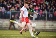 25 March 2018; Cathal McShane of Tyrone in action against Cormac Coffey of Kerry during the Allianz Football League Division 1 Round 7 match between Tyrone and Kerry at Healy Park in Omagh, Tyrone. Photo by Brendan Moran/Sportsfile