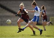 25 March 2018; Sharon Courtney of Monaghan in action against Fiona Claffey of Westmeath during the Lidl Ladies Football National League Division 1 Round 6 match between Monaghan and Westmeath at St Tiernach's Park in Clones, Monaghan. Photo by Philip Fitzpatrick/Sportsfile
