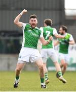 25 March 2018; Seamus Quigley of Fermanagh celebrates after scoring the winning point during the Allianz Football League Division 3 Round 7 match between Longford and Fermanagh at Glennon Brothers Pearse Park in Longford. Photo by Eóin Noonan/Sportsfile
