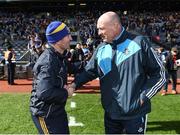 25 March 2018; Dublin manager Pat Gilroy and Tipperary manager Michael Ryan following the Allianz Hurling League Division 1 Quarter-Final match between Dublin and Tipperary at Croke Park in Dublin. Photo by Stephen McCarthy/Sportsfile