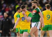 25 March 2018; A dejected Patrick McBrearty of Donegal leaves the pitch after the Allianz Football League Division 1 Round 7 match between Donegal and Mayo at MacCumhaill Park in Ballybofey, Donegal. Photo by Oliver McVeigh/Sportsfile