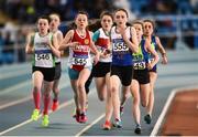 25 March 2018; Sophie Quinn of Ratoath A.C., Co Meath, competing in the Girls U14 800m event during Day 3 of the Irish Life Health National Juvenile Indoor Championships at Athlone IT, in Athlone, Westmeath. Photo by Sam Barnes/Sportsfile