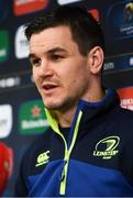 26 March 2018; Jonathan Sexton during a Leinster Rugby press conference at Leinster Rugby Headquarters in Dublin. Photo by Ramsey Cardy/Sportsfile