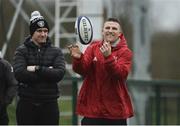 26 March 2018; Andrew Conway and Rory Scannell of Munster sit out Munster Rugby squad training at the University of Limerick in Limerick. Photo by Diarmuid Greene/Sportsfile