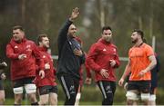 26 March 2018; CJ Stander, Simon Zebo and Conor Murray during Munster Rugby squad training at the University of Limerick in Limerick. Photo by Diarmuid Greene/Sportsfile