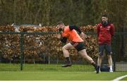 26 March 2018; Jaco Taute trains separate from team-mates with physiotherapist Ray McGinley during Munster Rugby squad training at the University of Limerick in Limerick. Photo by Diarmuid Greene/Sportsfile